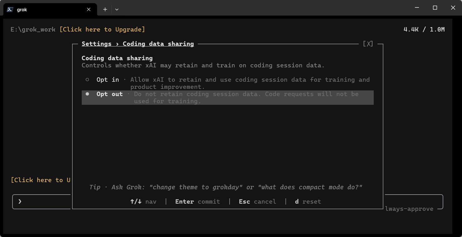 关闭 Coding Data Sharing